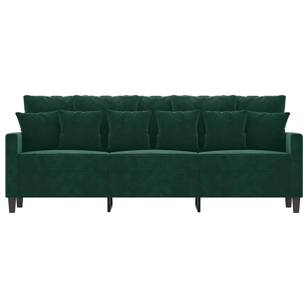 3-Sitzer-Sofa Dunkelgrün 180 cm Samt
