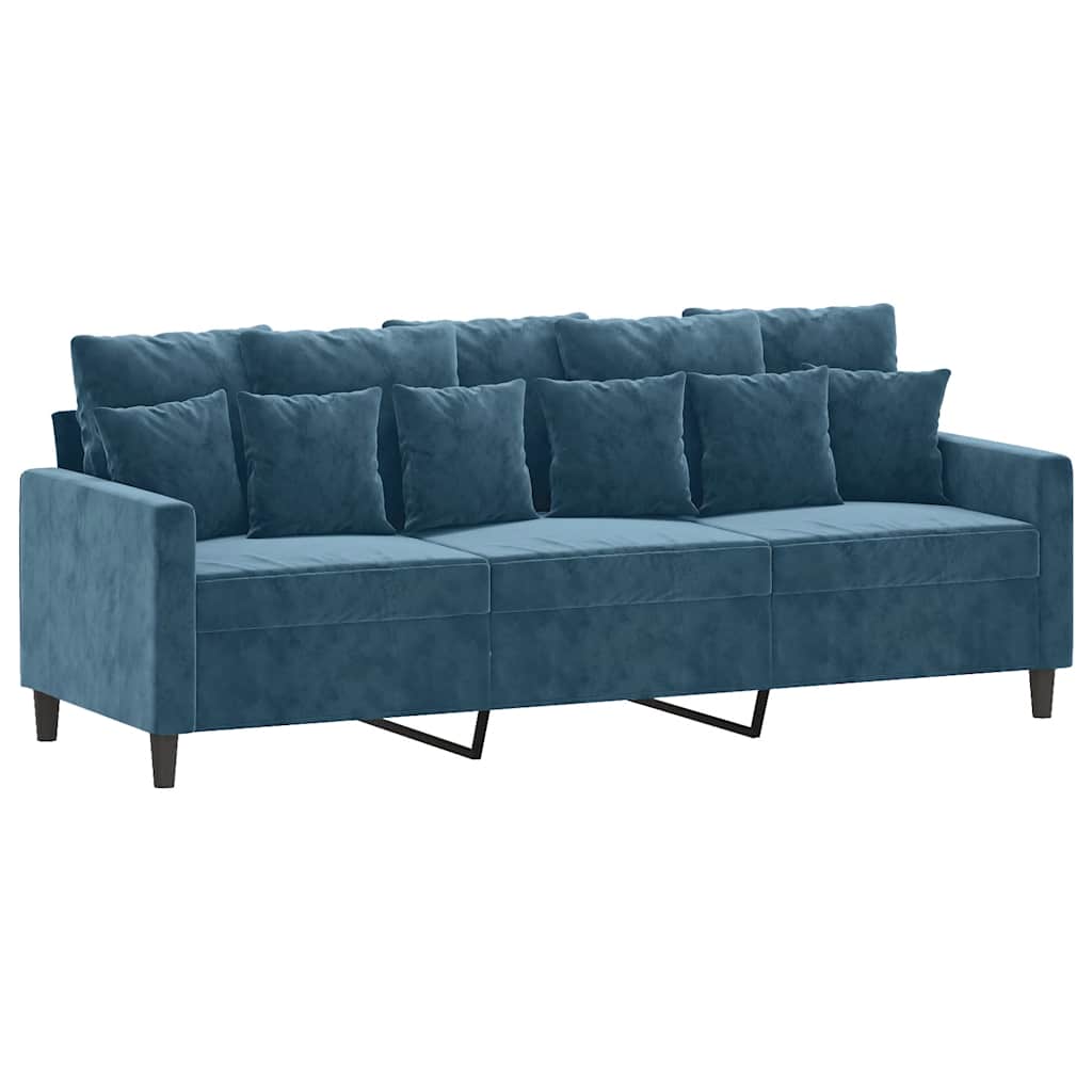 3-Sitzer-Sofa Blau 180 cm Samt