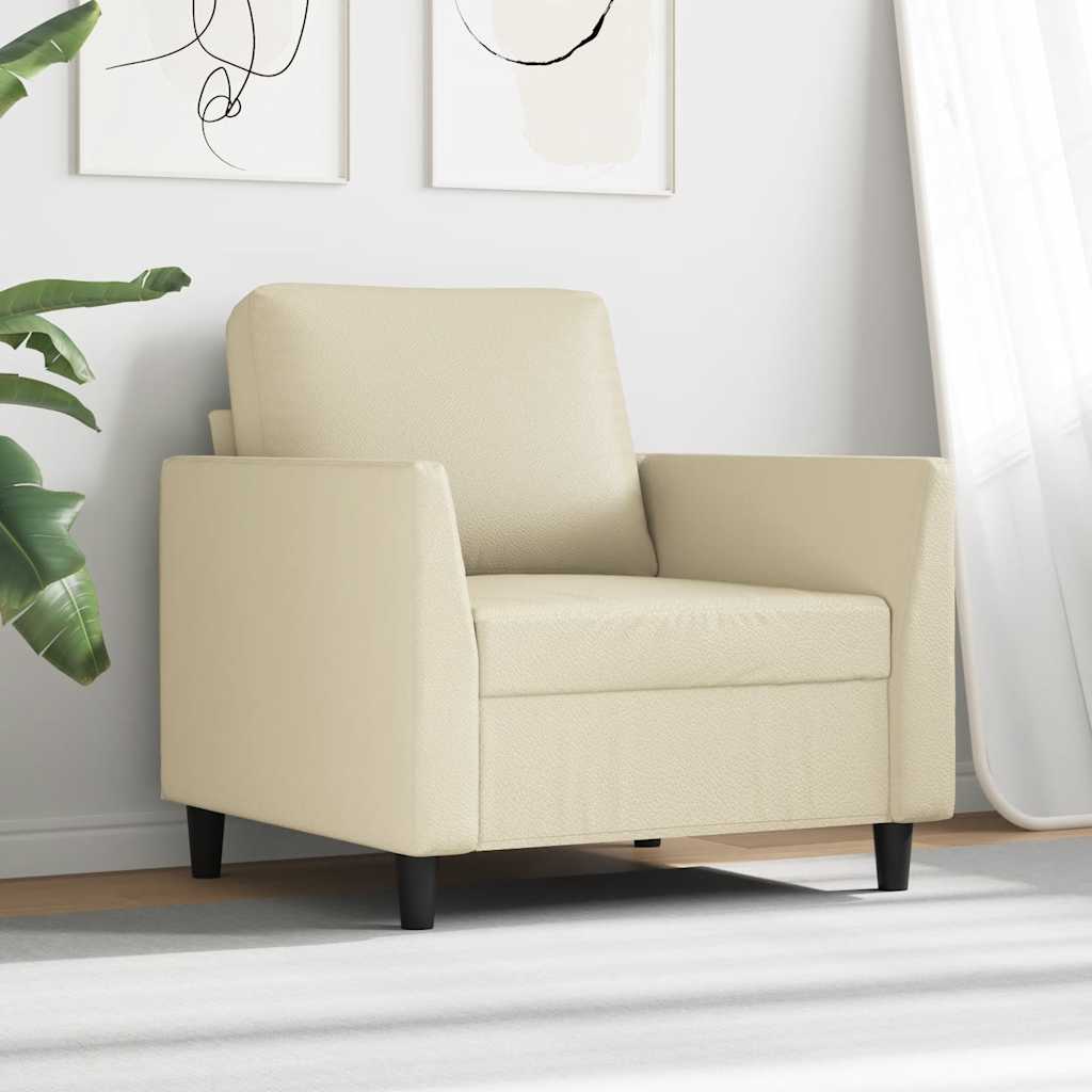 Sessel Creme 60 cm Kunstleder