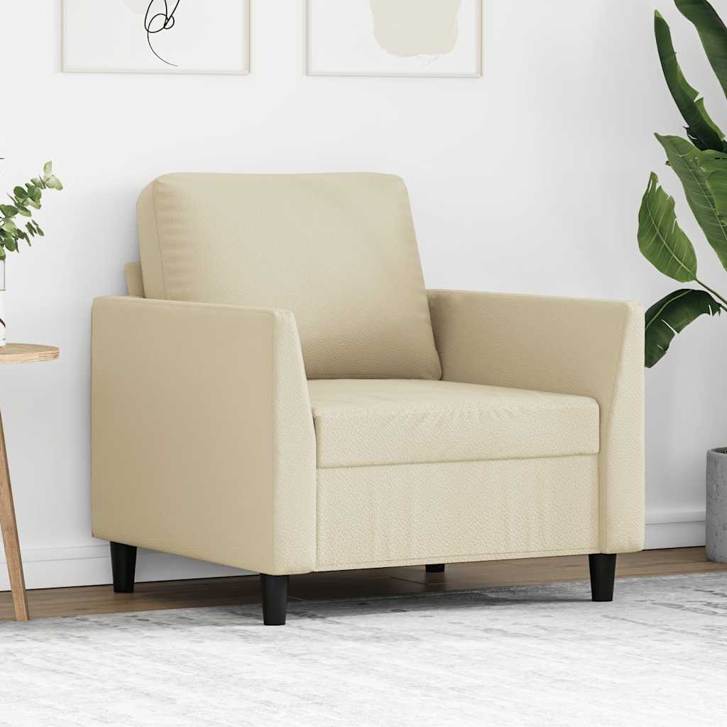 Sessel Creme 60 cm Kunstleder