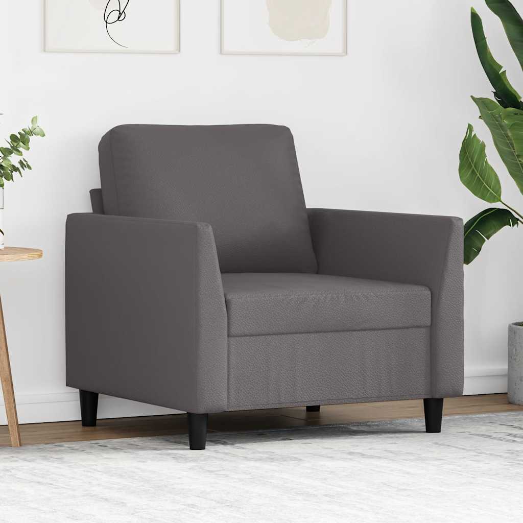 Sessel Grau 60 cm Kunstleder