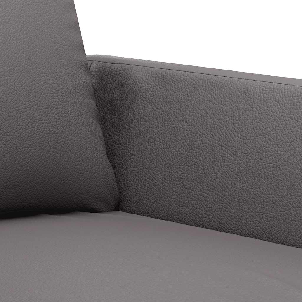 2-Sitzer-Sofa Grau 120 cm Kunstleder