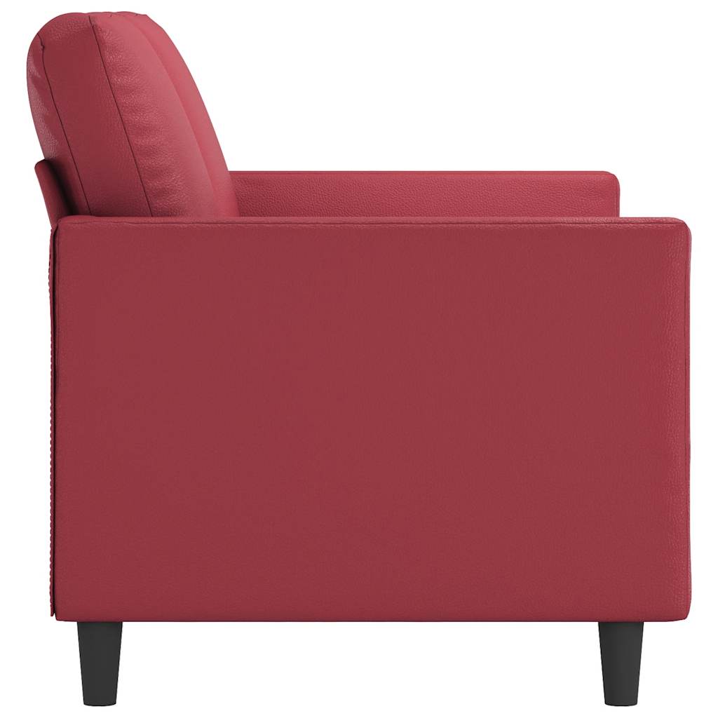2-Sitzer-Sofa Weinrot 120 cm Kunstleder