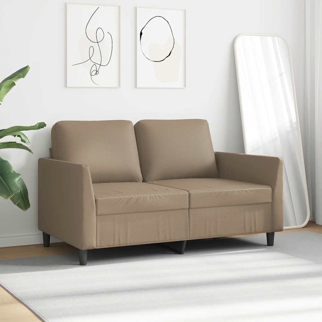 2-Sitzer-Sofa Cappuccino-Braun 120 cm Kunstleder