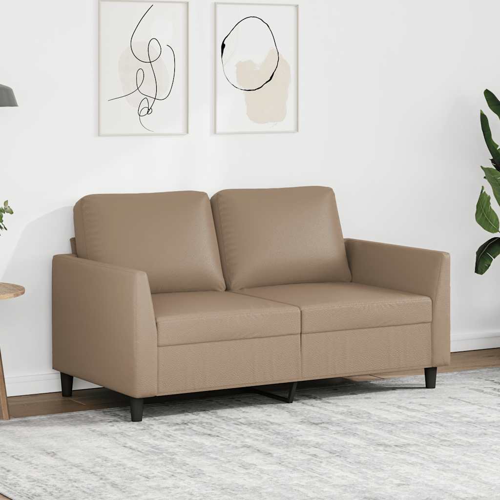 2-Sitzer-Sofa Cappuccino-Braun 120 cm Kunstleder