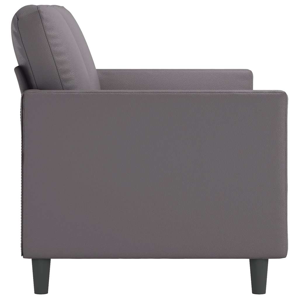 2-Sitzer-Sofa Grau 140 cm Kunstleder