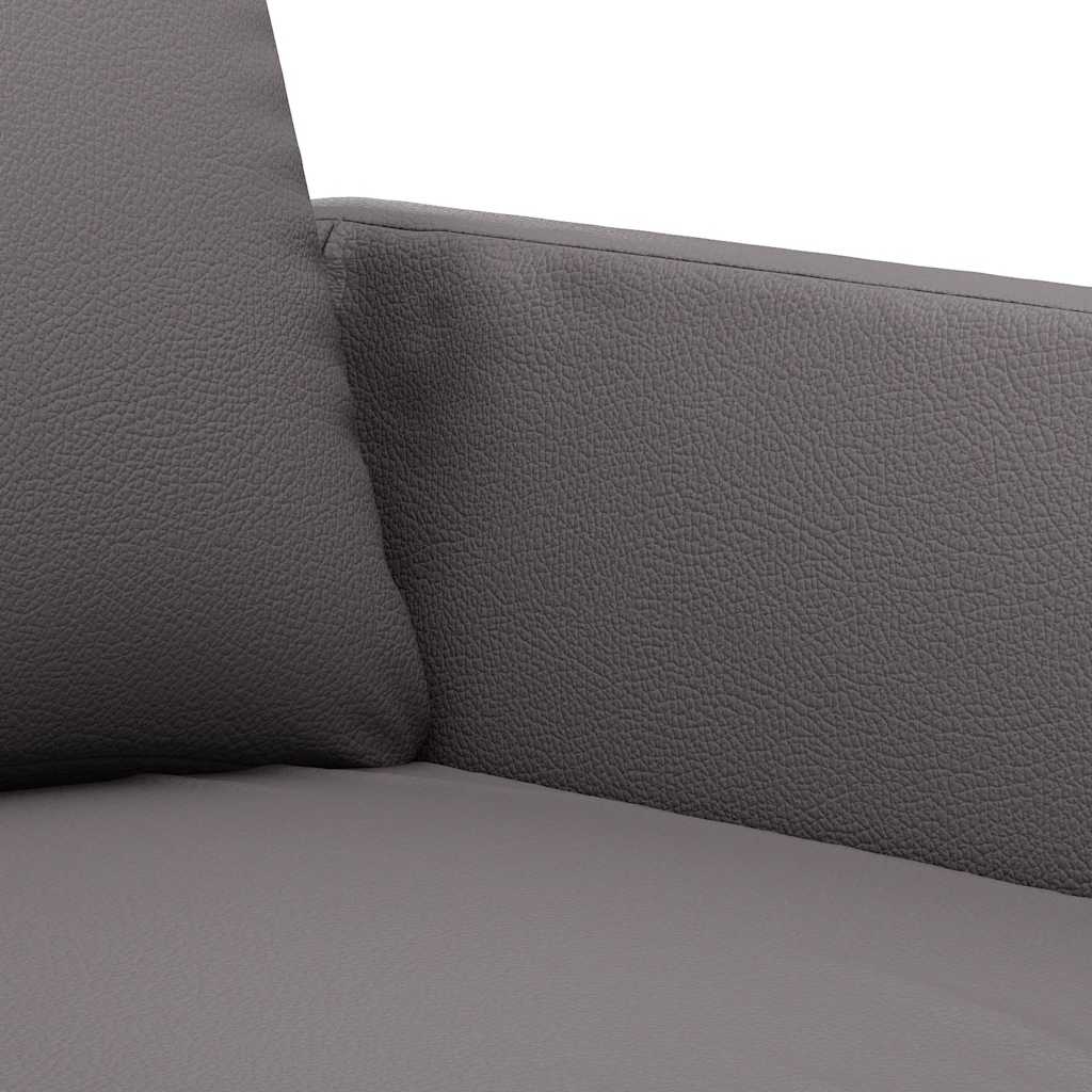 2-Sitzer-Sofa Grau 140 cm Kunstleder