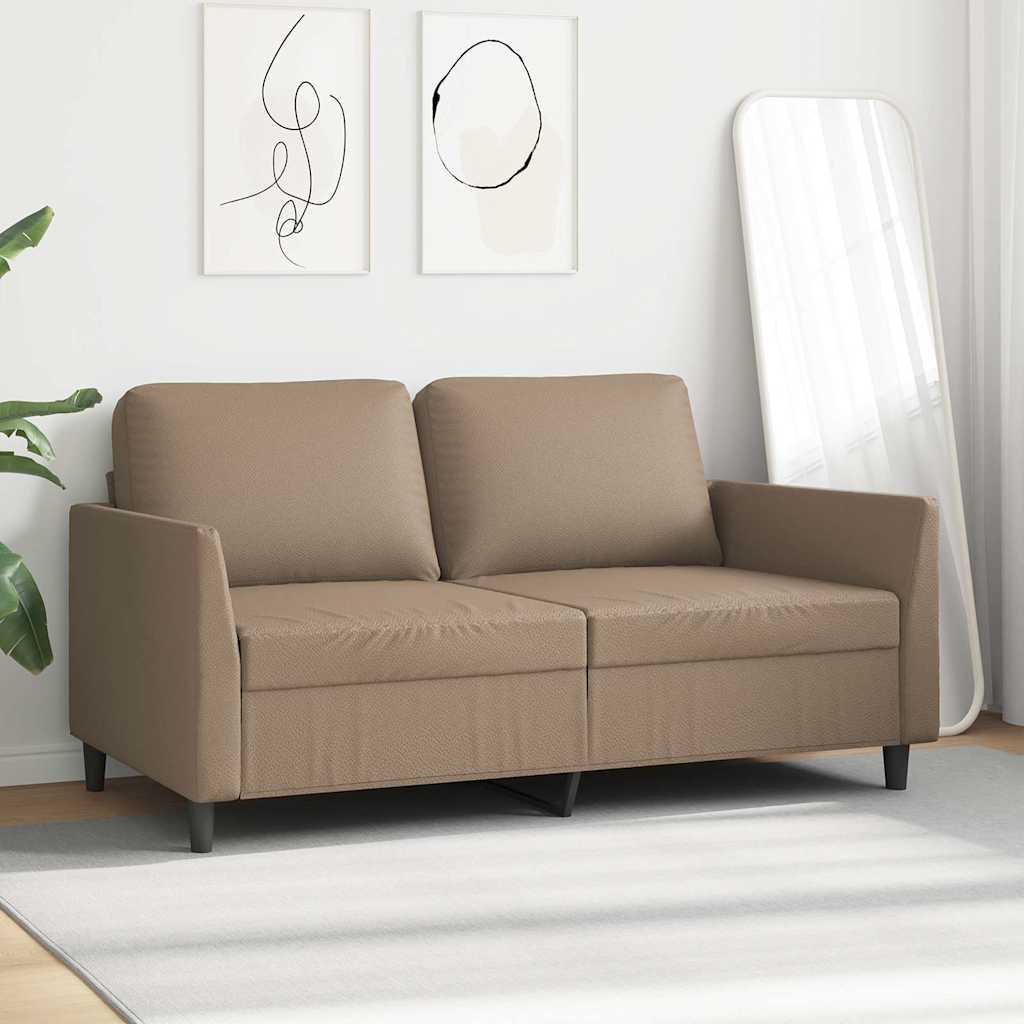 2-Sitzer-Sofa Cappuccino-Braun 140 cm Kunstleder