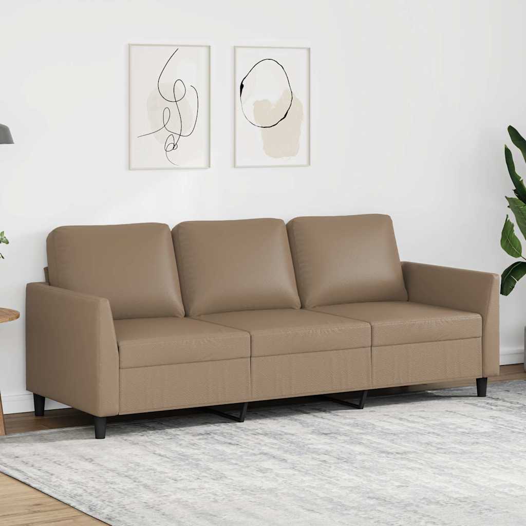 3-Sitzer-Sofa Cappuccino-Braun 180 cm Kunstleder