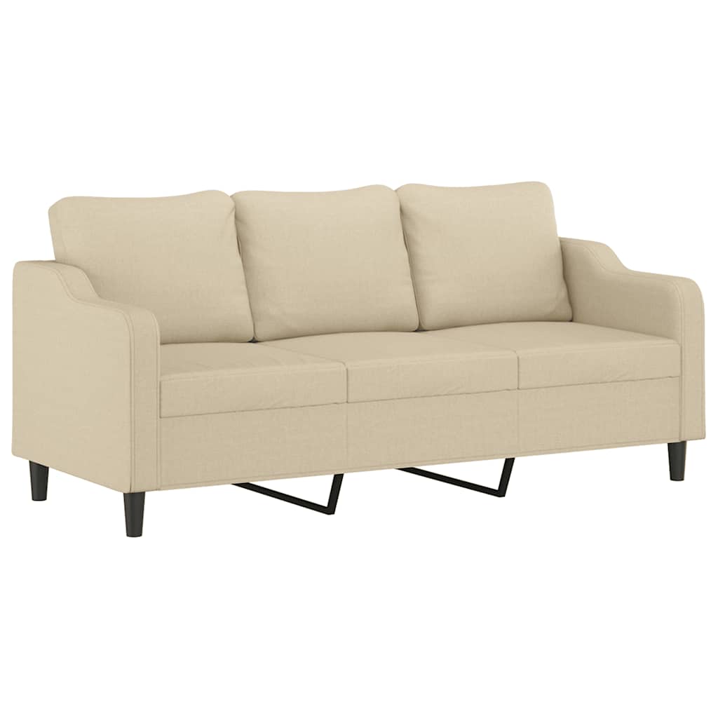 3-Sitzer-Sofa Creme 180 cm Stoff