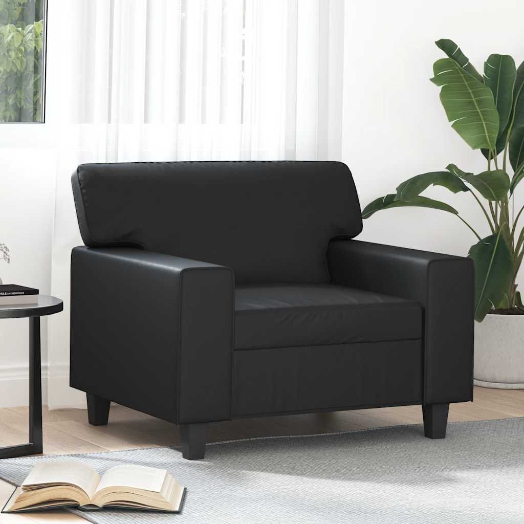 Sessel Schwarz 60 cm Kunstleder