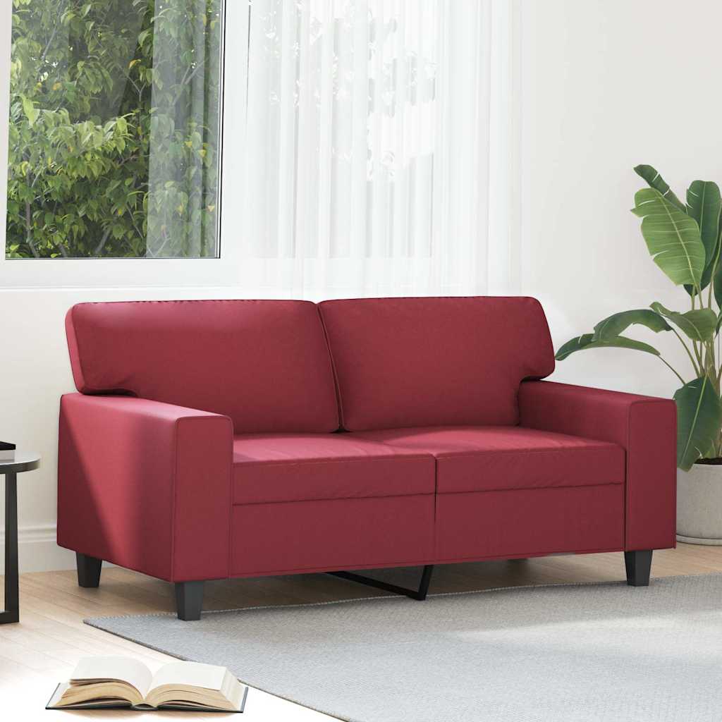 2-Sitzer-Sofa Weinrot 120 cm Kunstleder