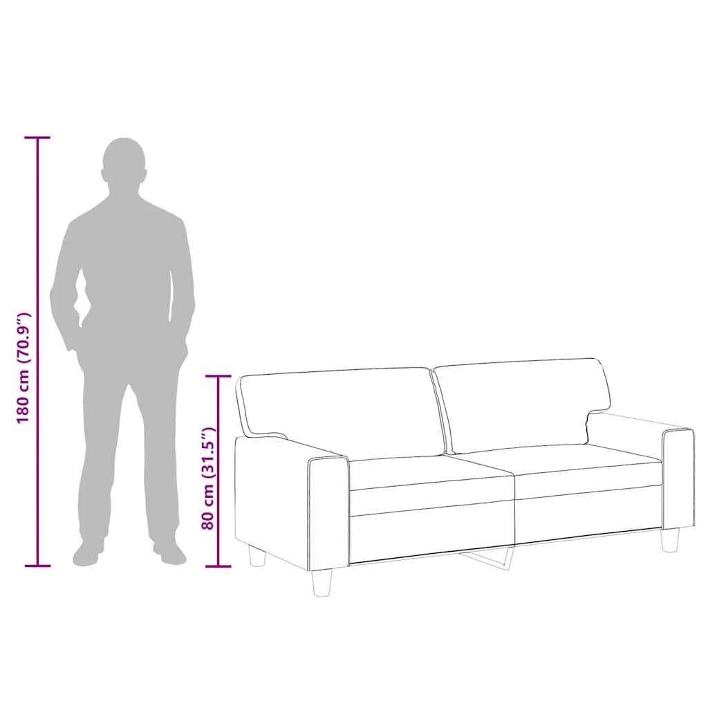 2-Sitzer-Sofa Schwarz 140 cm Kunstleder