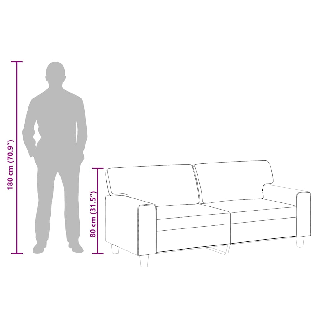 2-Sitzer-Sofa Grau 140 cm Kunstleder