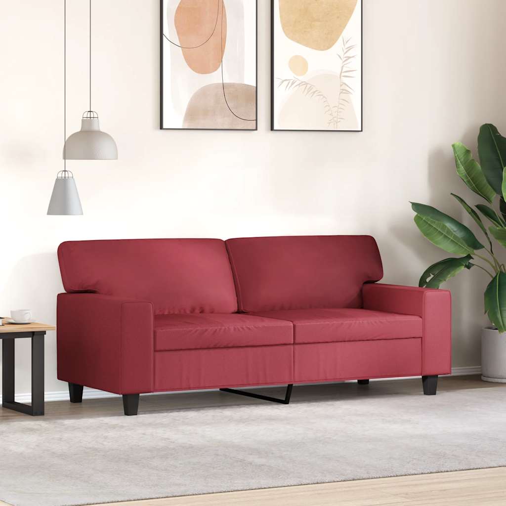 2-Sitzer-Sofa Weinrot 140 cm Kunstleder