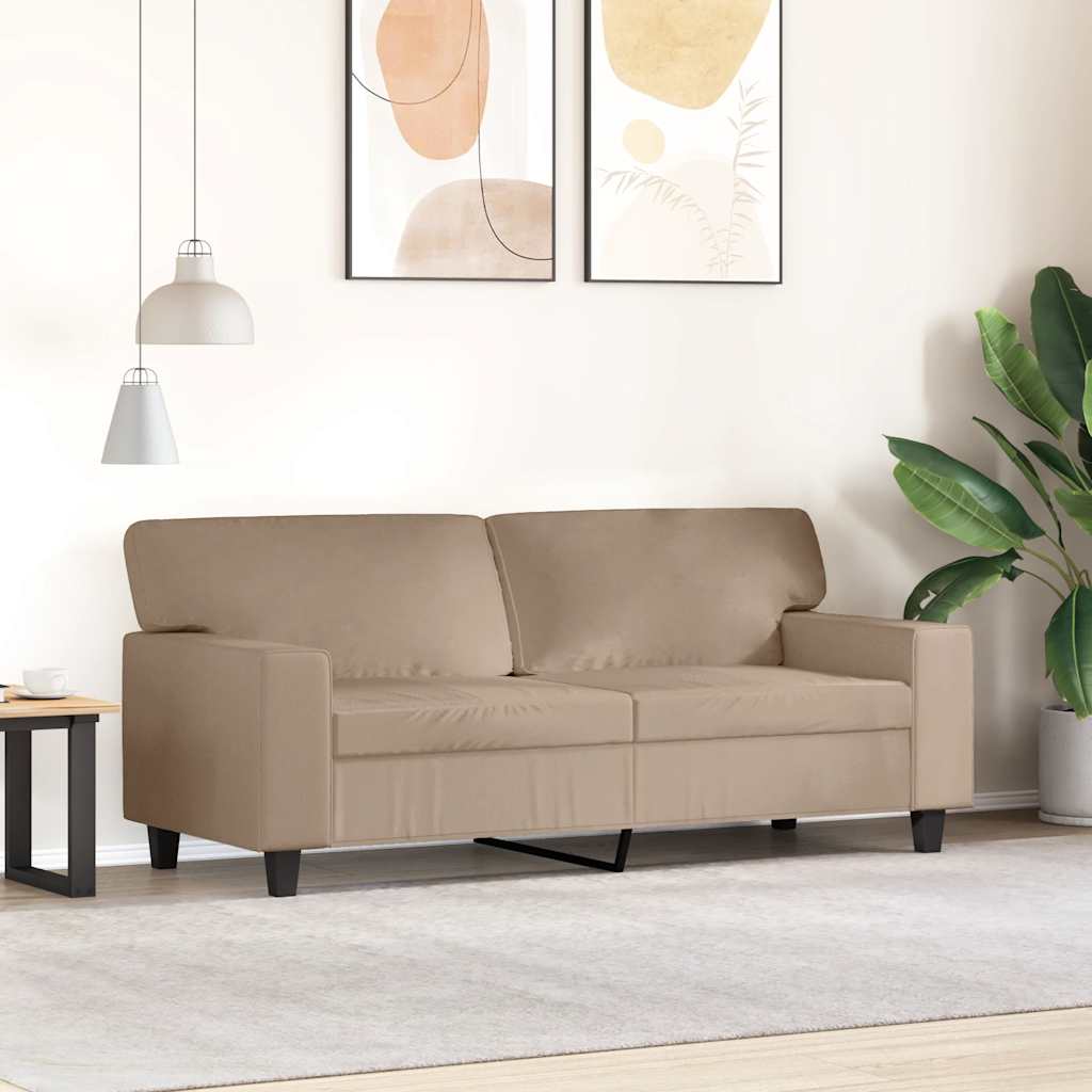 2-Sitzer-Sofa Cappuccino-Braun 140 cm Kunstleder