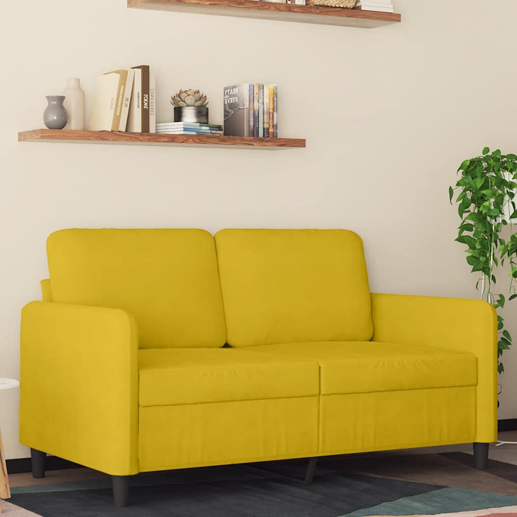 2-Sitzer-Sofa Gelb 120 cm Samt
