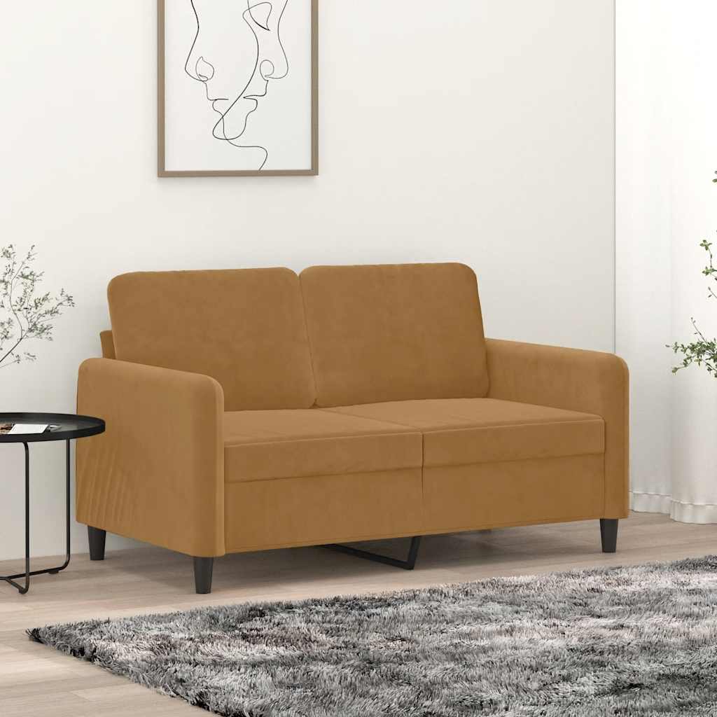 2-Sitzer-Sofa Braun 120 cm Samt