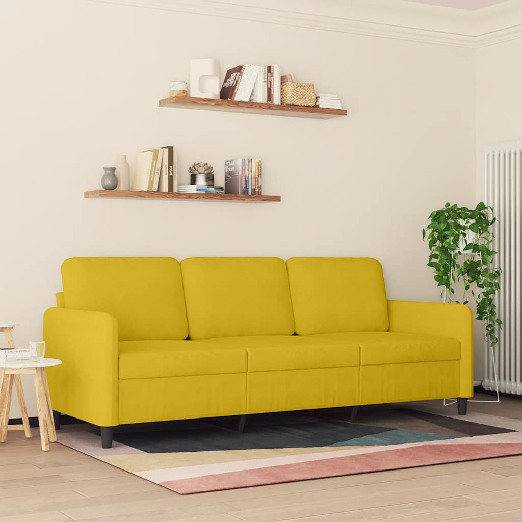 3-Sitzer-Sofa Gelb 180 cm Samt