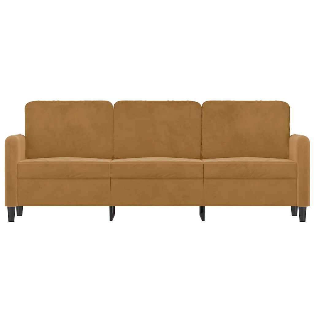 3-Sitzer-Sofa Braun 180 cm Samt