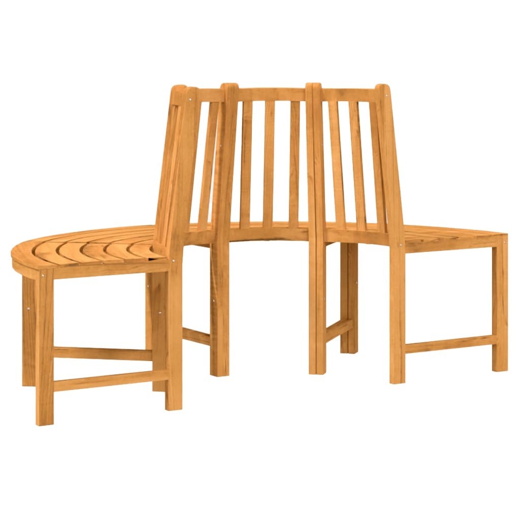 Baumbänke 2 Stk. Halbrund Ø160 cm Massivholz Teak