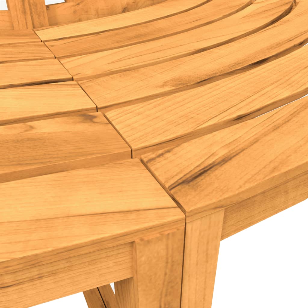 Baumbänke 2 Stk. Halbrund Ø160 cm Massivholz Teak