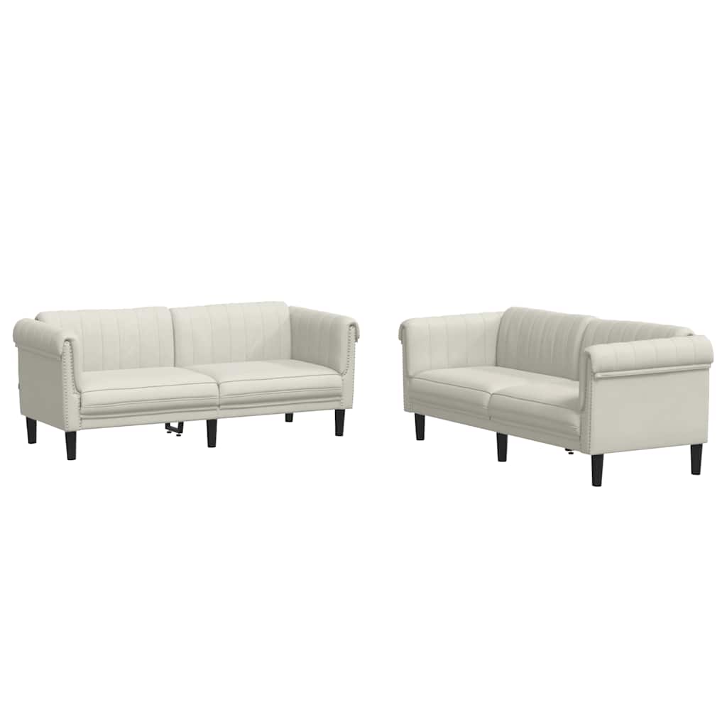 2-tlg. Sofagarnitur Creme Samt