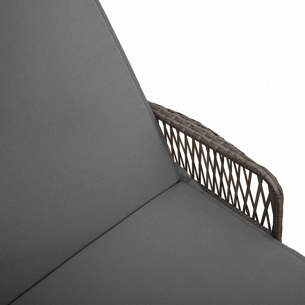 Sonnenliege Grau und Dunkelgrau 200 x 55 x 92 cm Poly-Rattan