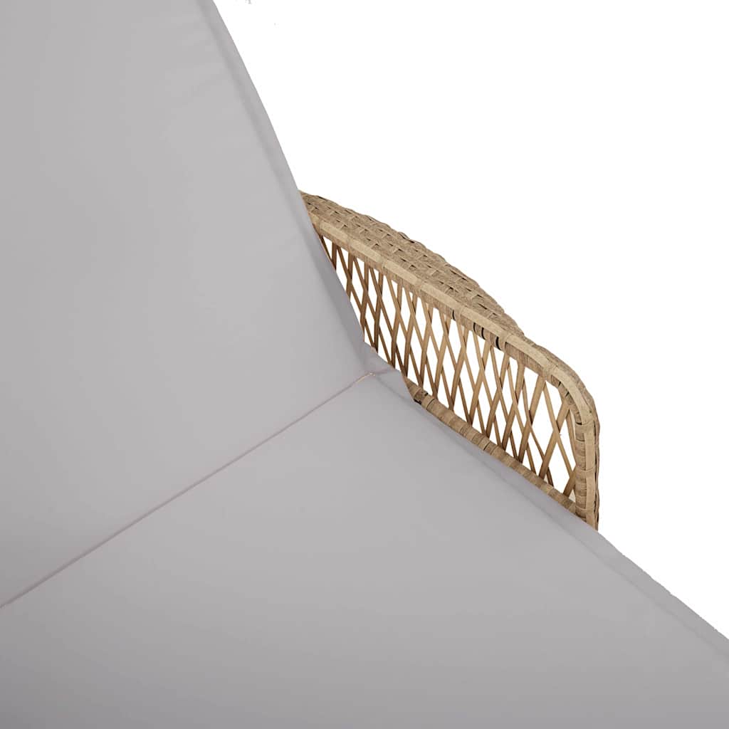 Sonnenliege Beige und Hellgrau 200 x 55 x 92 cm Poly-Rattan