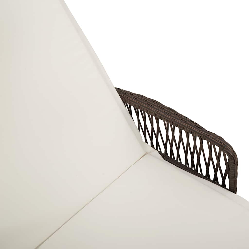 Sonnenliege 3 pcs Braun und Creme Weiß 200 x 55 x 92 cm