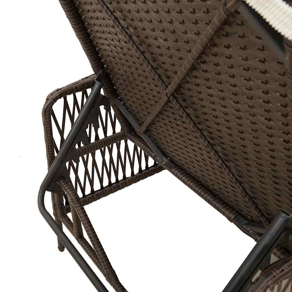 Sonnenliege 3 pcs Braun und Creme Weiß 200 x 55 x 92 cm