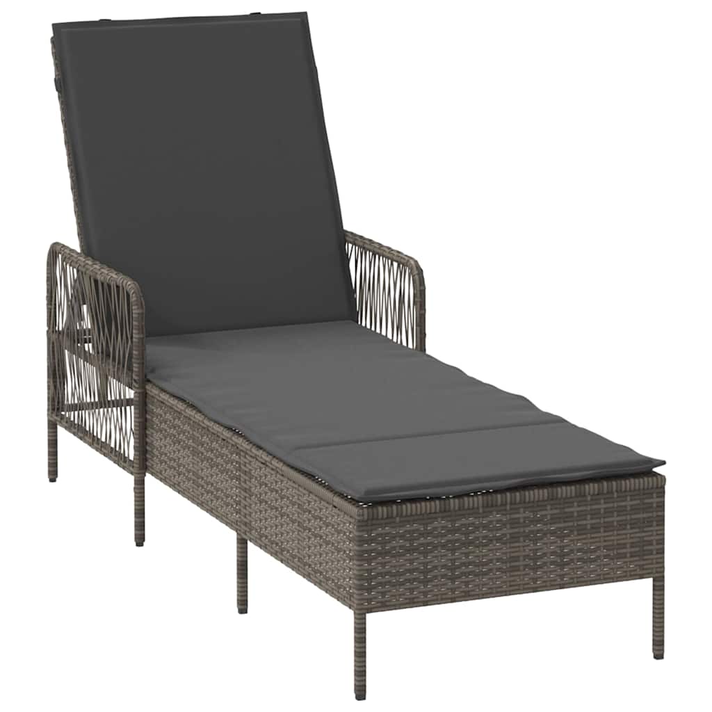 Sonnenliege 3 pcs Grau und Dunkelgrau 55 x 200 x 92 cm