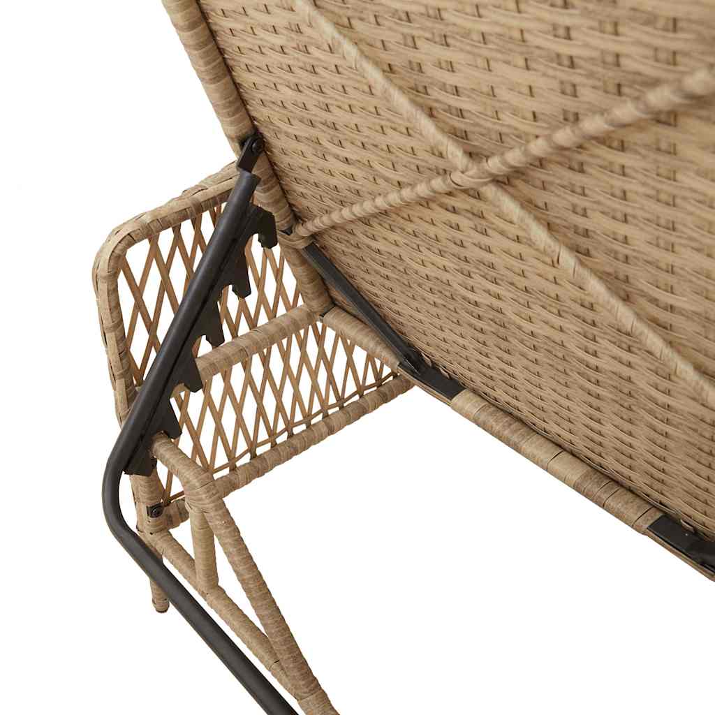 Sonnenliege 3 pcs Beige und Cremeweiß 55 x 200 x 92 cm