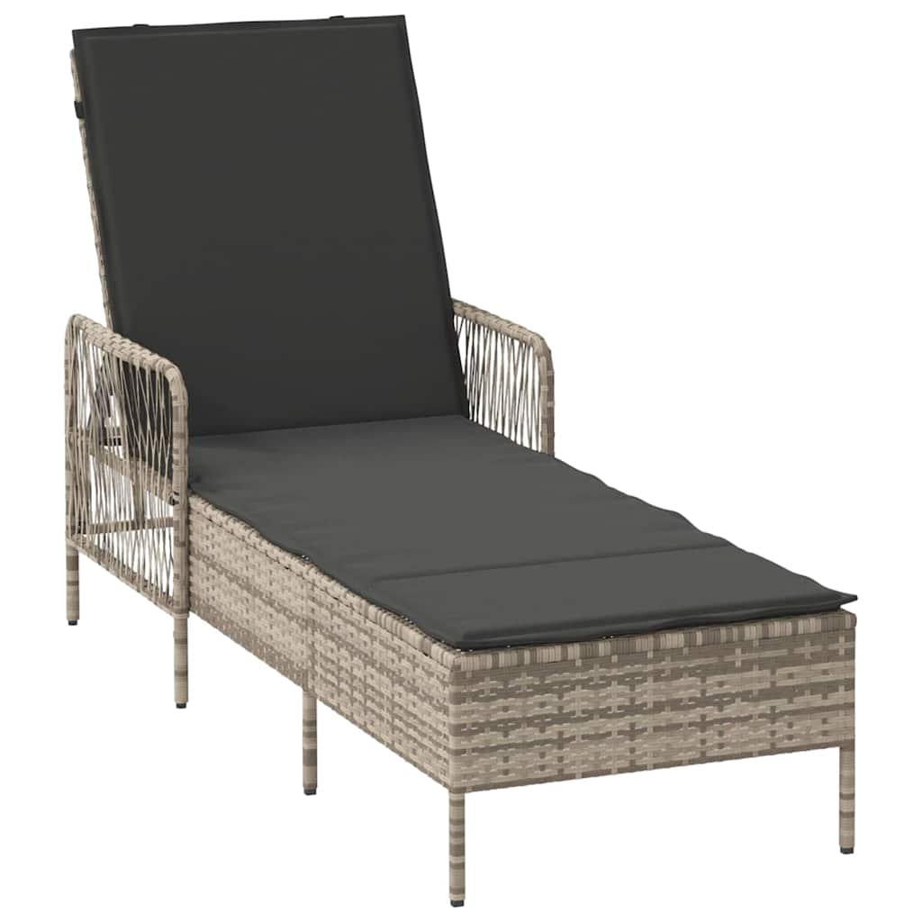 Sonnenliege 3 pcs Hellgrau und Dunkelgrau 200 x 55 x 92 cm