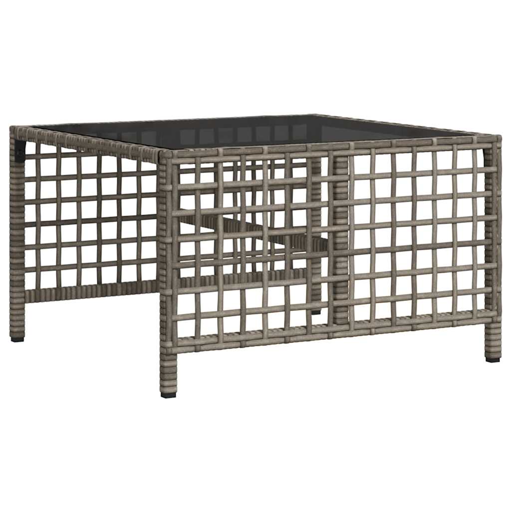 3-teiliges Ecksofa-Set für den Garten mit Kissen, grau, Polyrattan
