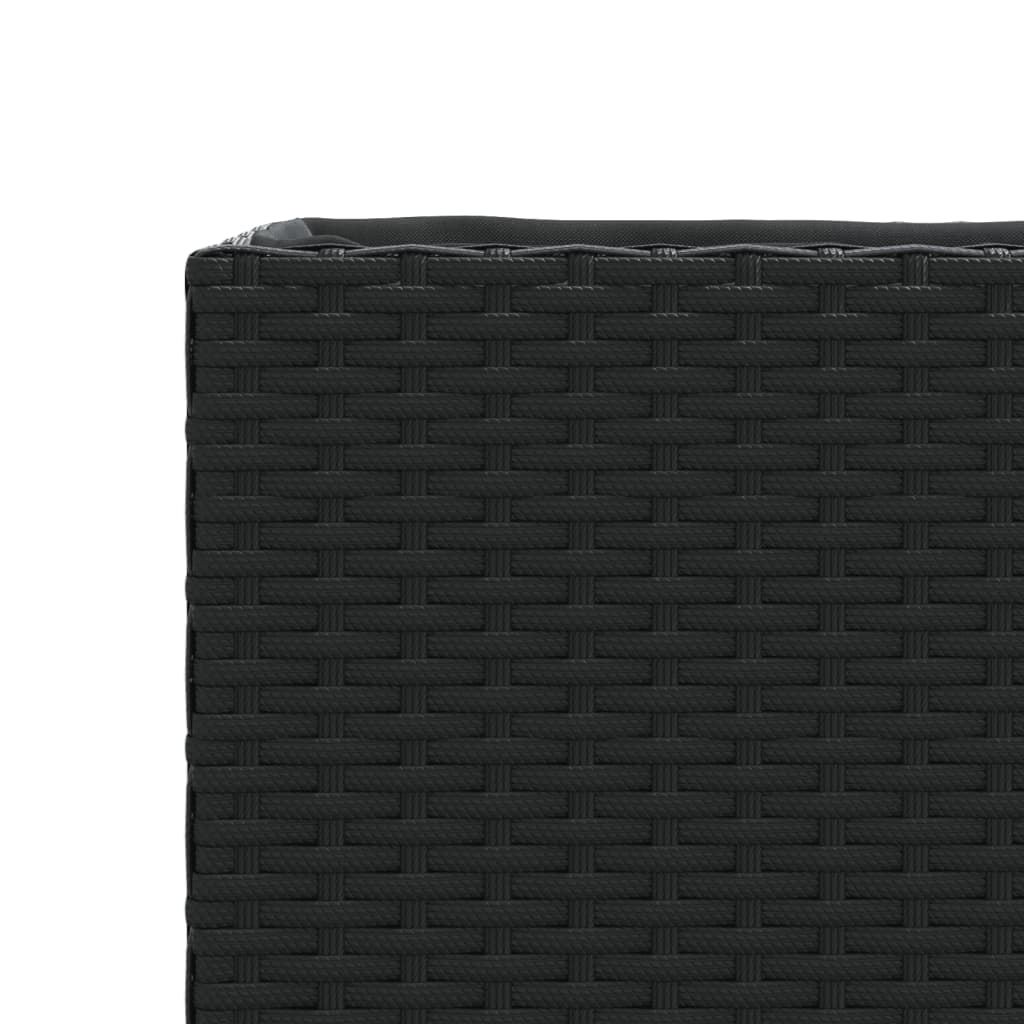 Pflanzkübel mit 2 Töpfen 2 Stk. Schwarz 90x20x40 cm Poly Rattan