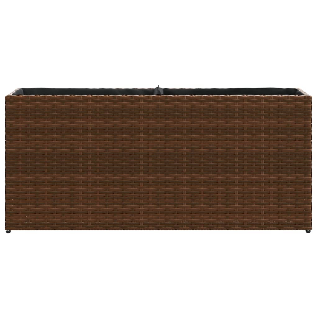 Pflanzkübel mit 2 Töpfen 2 Stk. Braun 90x20x40 cm Poly Rattan