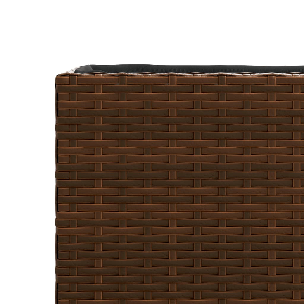 Pflanzkübel mit 2 Töpfen 2 Stk. Braun 90x20x40 cm Poly Rattan