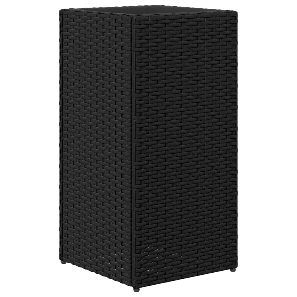 Pflanzkübel 2 Stk. Schwarz 30x30x60 cm Poly Rattan