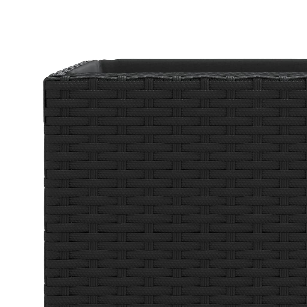 Pflanzkübel 2 Stk. Schwarz 30x30x60 cm Poly Rattan