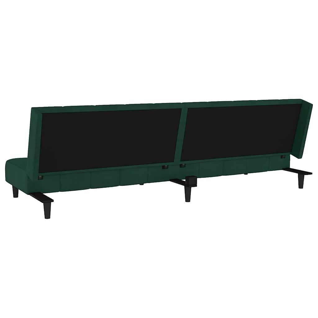 Schlafsofa 2-Sitzer Dunkelgrün Samt