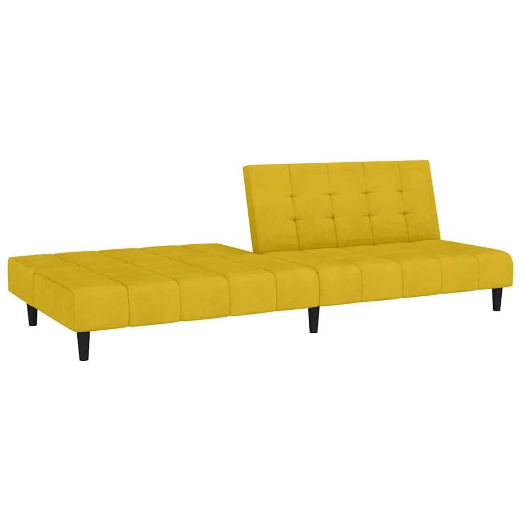 Schlafsofa 2-Sitzer Gelb Samt