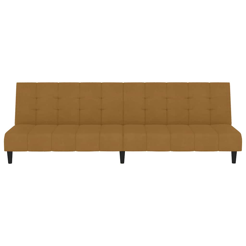 Schlafsofa 2-Sitzer Braun Samt