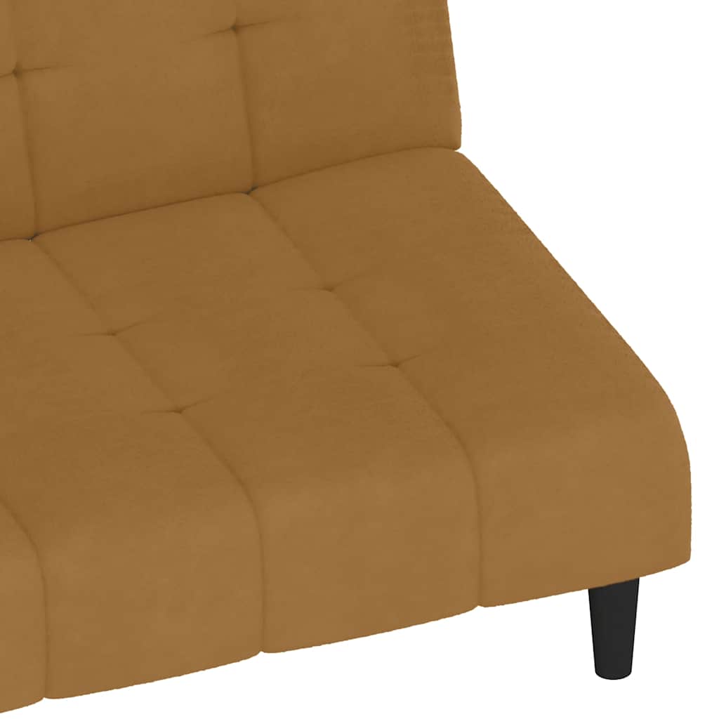 Schlafsofa 2-Sitzer Braun Samt