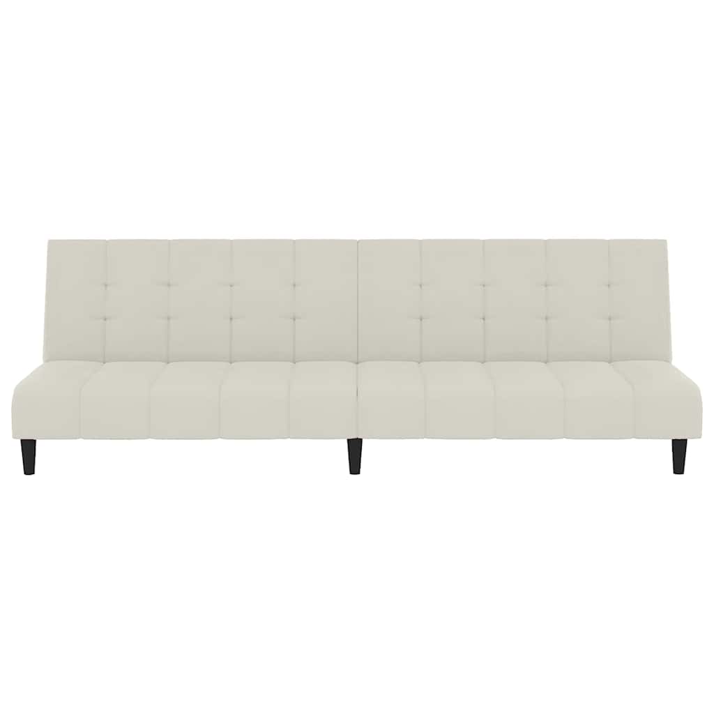 Schlafsofa 2-Sitzer Creme Samt