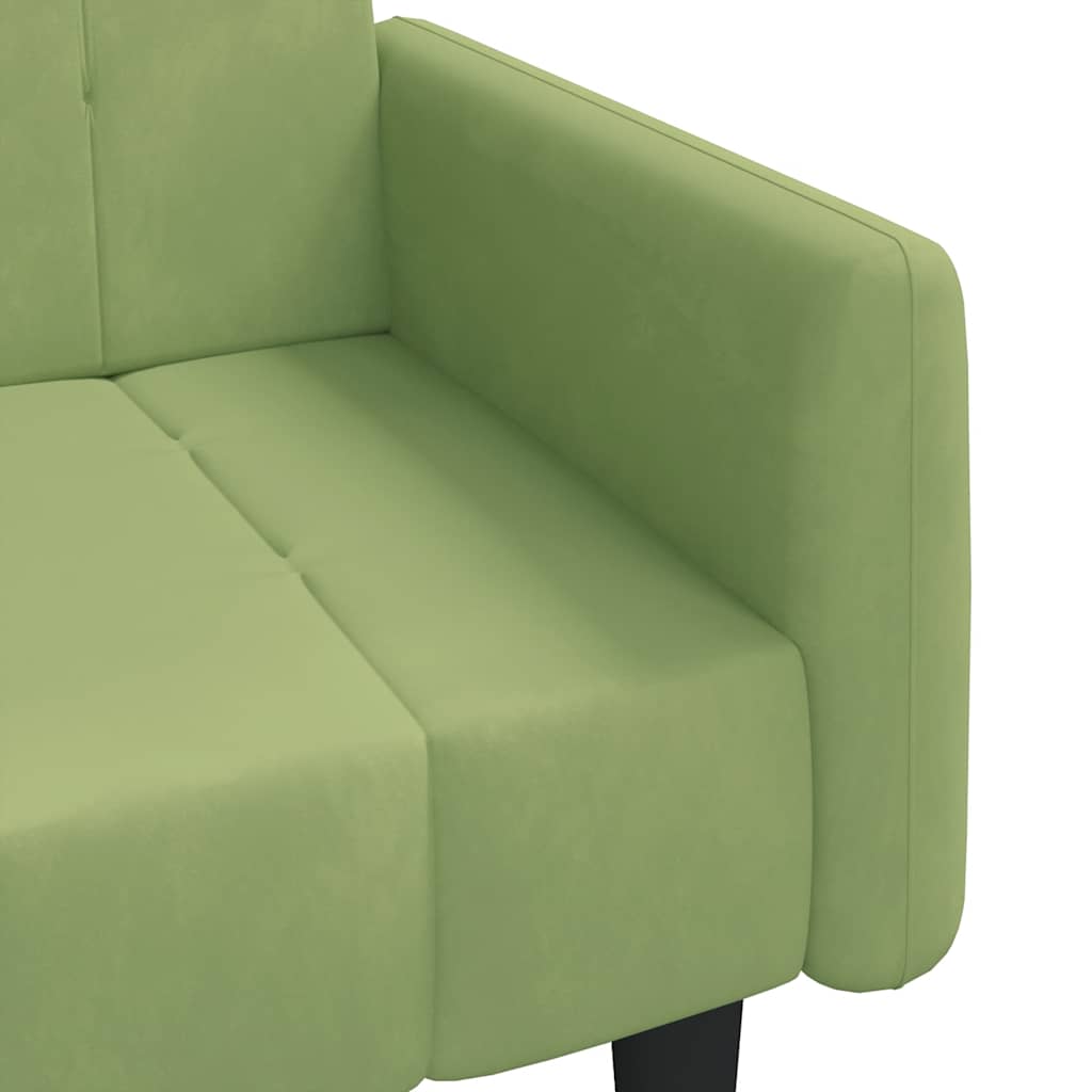 Schlafsofa 2-Sitzer Hellgrün Samt