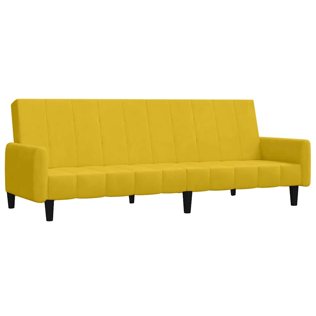Schlafsofa 2-Sitzer Gelb Samt