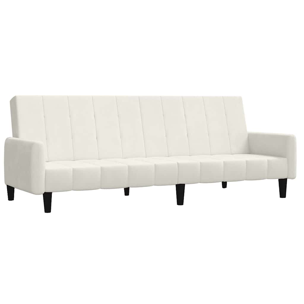 Schlafsofa 2-Sitzer Creme Samt