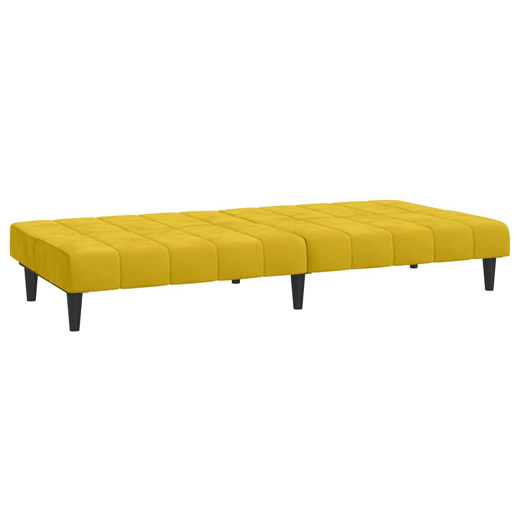 Schlafsofa 2-Sitzer Gelb Samt