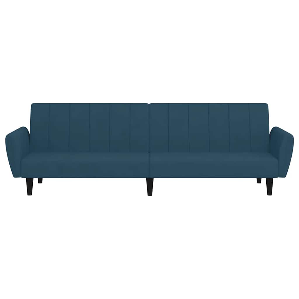 Schlafsofa 2-Sitzer Blau Samt